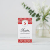 Monogram Interior Decorator Business Cards Visitenkarte (Stehend Vorderseite)