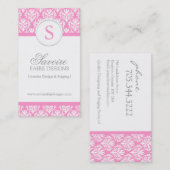 Monogram Interior Decorator Business Cards Visitenkarte (Vorne/Hinten)