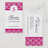 Monogram Interior Decorator Business Cards Visitenkarte (Vorne/Hinten)