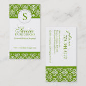 Monogram Interior Decorator Business Cards Visitenkarte (Vorne/Hinten)