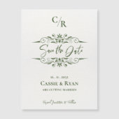 Monogram Intricate Design Wedding Save the Date Magnetkarte (Vorderseite)