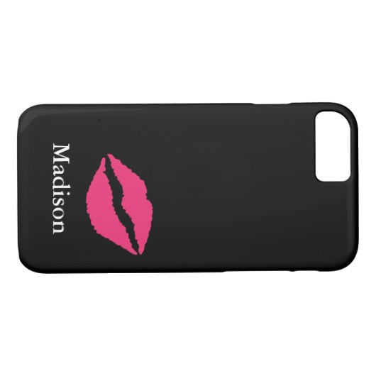 Monogram iPhone 7 Case mit Kiss (Rückseite (Horizontal))
