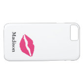 Monogram iPhone 7 Case mit Kiss (Rückseite (Horizontal))