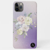 *~* Monogram Iridescent Pastel Lavendel Floral Case-Mate iPhone Hülle (Rückseite)