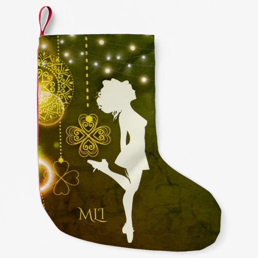 Monogram Irish Dance Celtic Clolies and Lights Kleiner Weihnachtsstrumpf (Vorderseite)