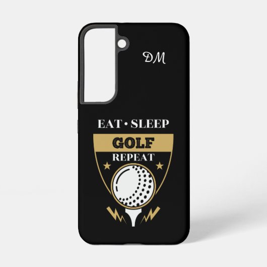 Monogram isst Sleep Golf Wiederholung Samsung Galaxy Hülle (Rückseite)