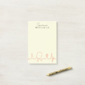 Monogram Ivory and Coral Pickleball Player Post-it Klebezettel (Auf Schreibtisch)