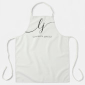 Monogram Ivory Modernes Minimalistisches Elegantes Schürze (Vorderseite)