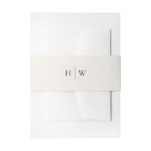 Monogram Ivory Simplistic Wedding Einladungsbanderole (Vorderseite Beispiel)