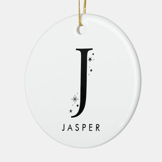 Monogram J Celestial Name Keramik Ornament (Links)