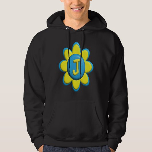 Monogram J Colorful Flower Hoodie (Vorderseite)
