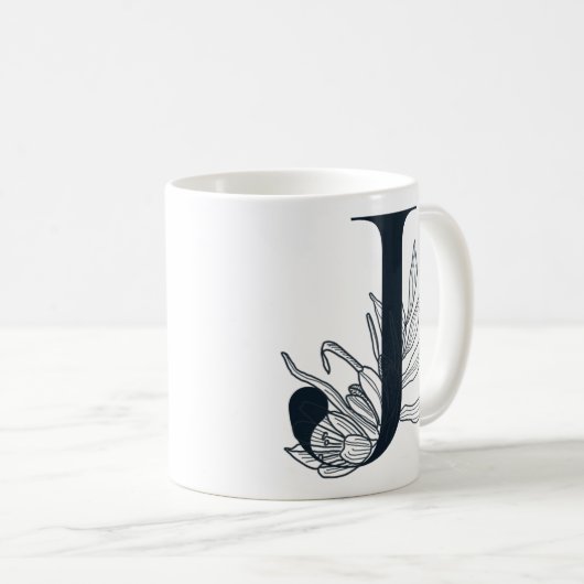 Monogram J Initial Coffee Tasse (VorderseiteRechts)