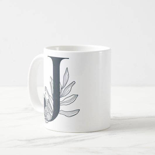 Monogram J Initial Coffee Tasse (Vorderseite Links)