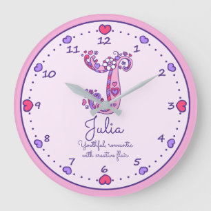 Monogram J Juila herzen Name bedeutet Uhr