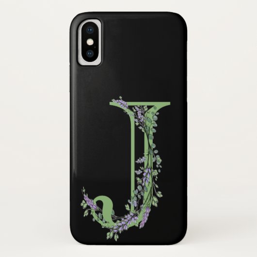 Monogram J Lavender Eucalyptus Case-Mate iPhone Hülle (Rückseite)