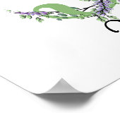 Monogram J Lavender Eucalyptus Kinderzimmer Poster (Ecke)