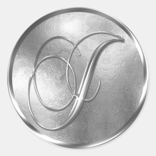 Monogram J NONMETALLIC Silver Umschlag Aufkleber (Vorderseite)