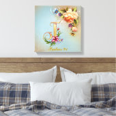 Monogram J Premium Wrapped Canvas (Gloss) Leinwanddruck (Insitu (Schlafzimmer))