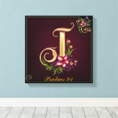 Monogram J Premium Wrapped Canvas (Gloss) Leinwanddruck (Insitu (Holzboden))