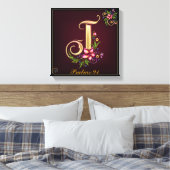 Monogram J Premium Wrapped Canvas (Gloss) Leinwanddruck (Insitu (Schlafzimmer))