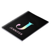 Monogram J Rainbow Black Notizblock (Linke Seite)