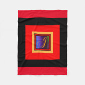 MONOGRAM J RED FLEECEDECKE (Vorderseite)