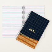Monogram Japanese Tortoise Diamond Pattern Notizblock (Innen)