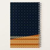 Monogram Japanese Tortoise Diamond Pattern Notizblock (Rückseite)