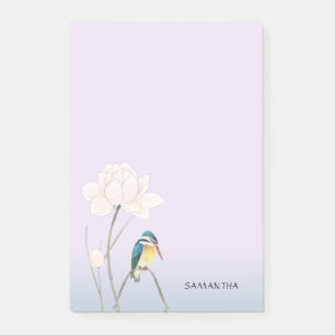 Monogram Japanese Vintage Lotus Post-it® 4 x 6 Post-it Klebezettel