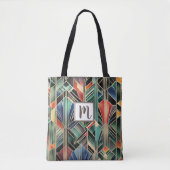 Monogram Jazzy Geometric Elegant Classic Boho Tasche (Vorderseite)