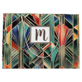 Monogram Jazzy Geometrisch Elegant Klassisch Boho Große Geschenktüte (Rückseite)