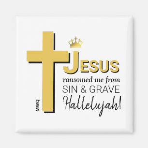 Monogram JESUS RANSOMED ME Christlich Oaster Magnet
