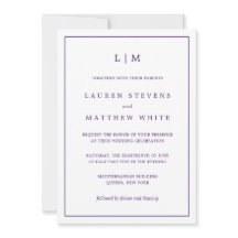 Monogram Jewel Tone Lila in einer Hochzeit