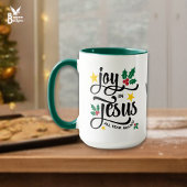 Monogram JOY IN JESUS Christian Christmas Tasse