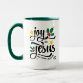 Monogram JOY IN JESUS Christian Christmas  Tasse (Links)