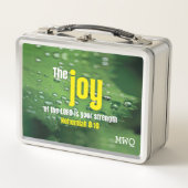 Monogram JOY OF THE LORD Inspirational Christian Metall Brotdose (Vorderseite)