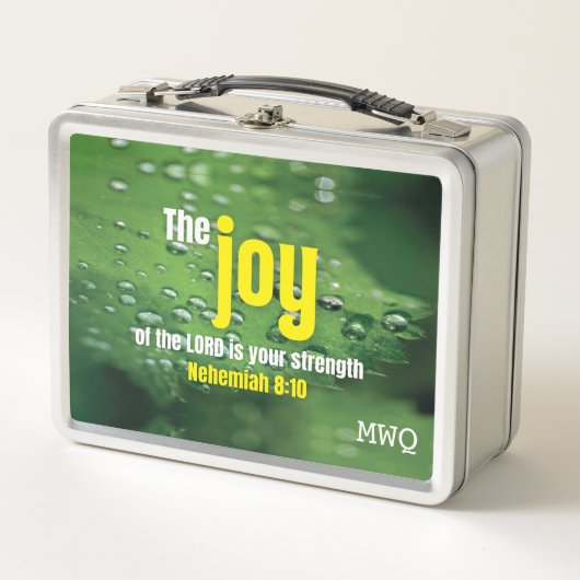 Monogram JOY OF THE LORD Inspirational Christian Metall Brotdose (Vorderseite)