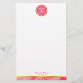 MONOGRAM Jüdischer Stern fett-Block Koralle rosa G Briefpapier