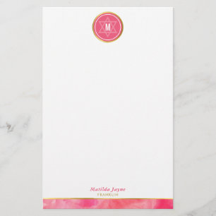 MONOGRAM Jüdischer Stern fett-Block Koralle rosa G Briefpapier