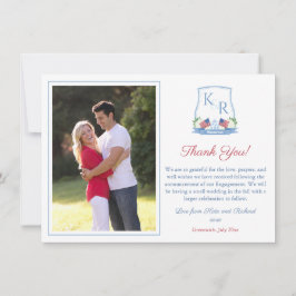 Monogram July 4. Verlobung Wedding Party Foto Dankeskarte