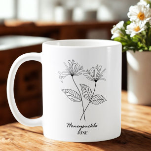 Monogram June Birth Month Blume Kaffeetasse