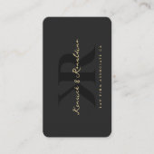 Monogram K Black Gold Visitenkarte (Vorderseite)