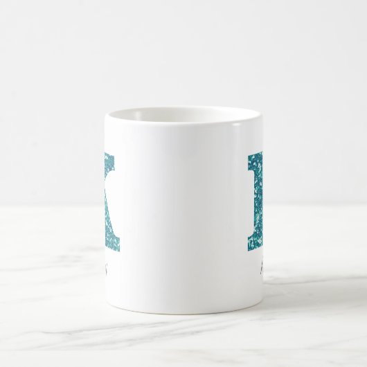 Monogram K Blue Glittery Tasse (Mittel)