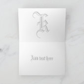 Monogram K Cards für Hochzeiten, grau-weiß (Innenseite)