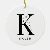 Monogram K Celestie Name Keramik Ornament (Vorne)