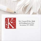 Monogram K Hearts Red White Wedors - Rückgabe von  (Insitu)