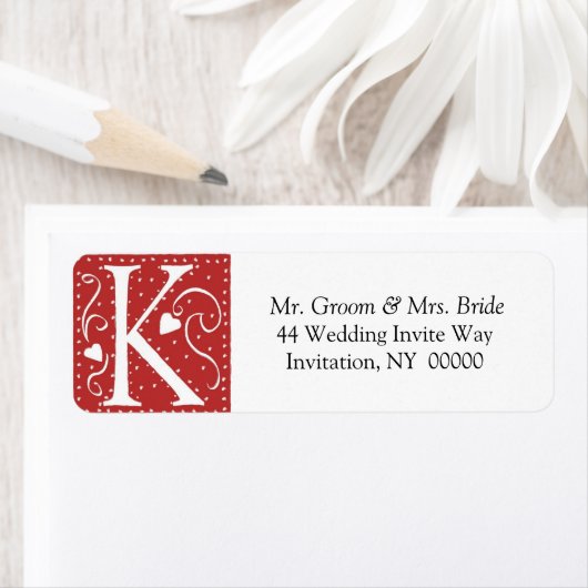 Monogram K Hearts Red White Wedors - Rückgabe von  (Insitu)