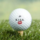 Monogram K.I.S.S. with red lips Golfball (Insitu T-Shirt)