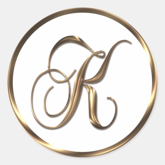 Monogram K Imitate Bronze Runder Aufkleber (Vorderseite)