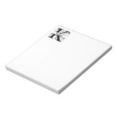 Monogram K Initial Stationary Desk Notepad Notizblock (Rotiert)